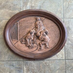 Hockey Themed Brown Wall Art Decor